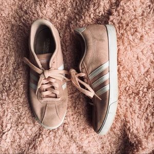 Blush pink adidas sneakers